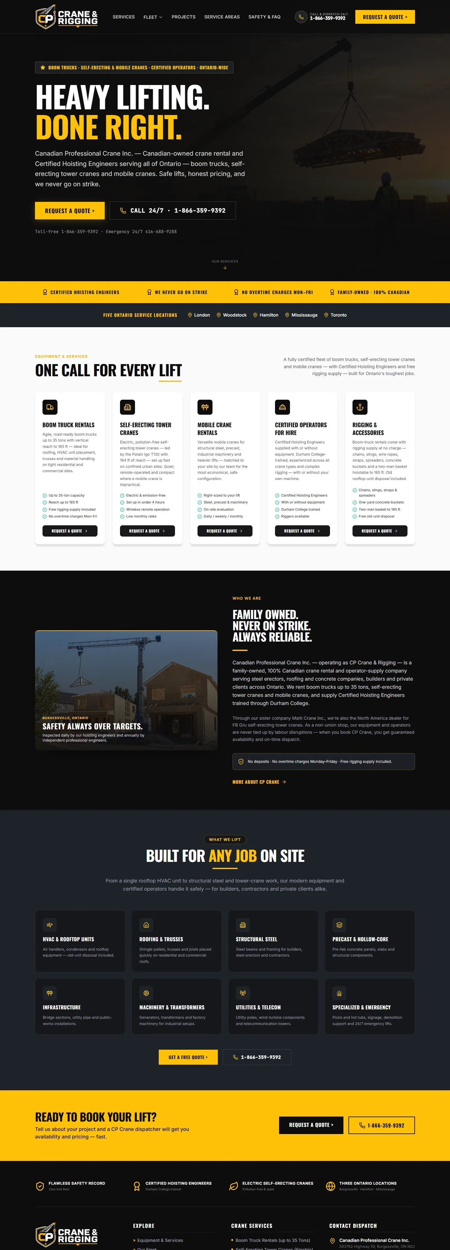 cpcrane.com after the rebuild, home page at desktop width